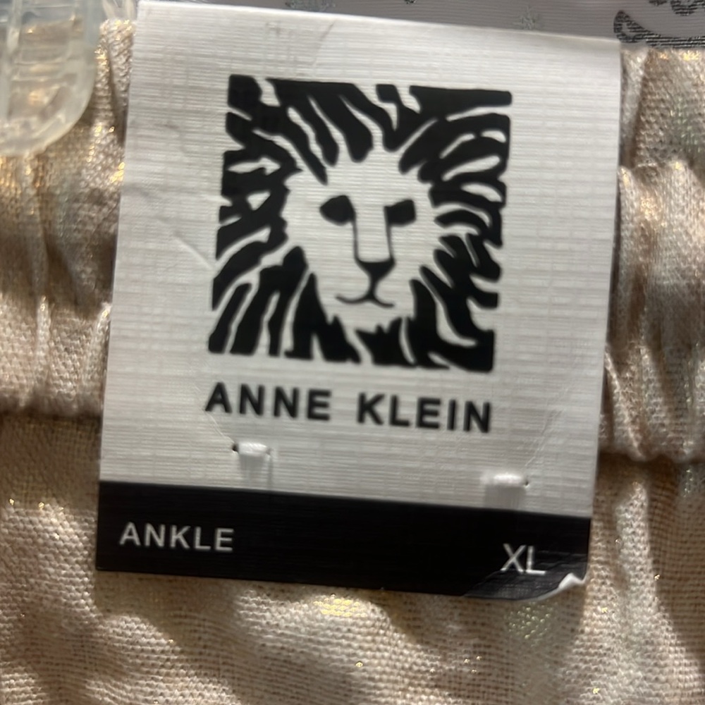 Anne Klein Shimmering Gold Cuffed Pants XL BNWT - Picture 7 of 9